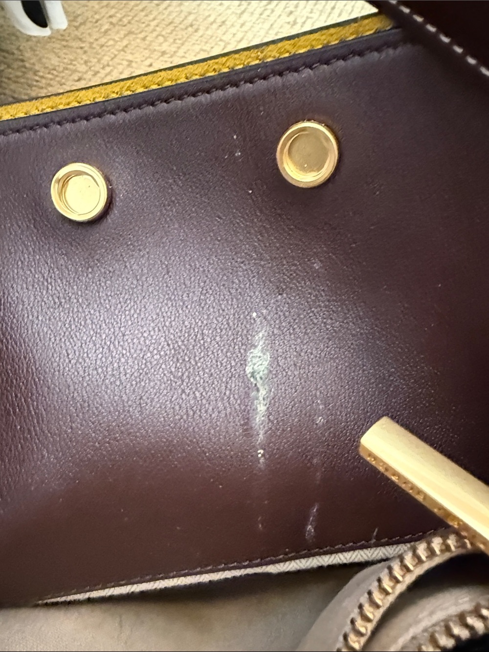 Tory Burch Navy Leather Shoulder Bag with Yellow Accent Corners - Picture 6 of 7